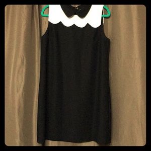 Modern black & white scalloped top dress